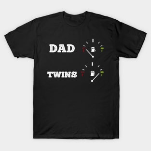 Funny dad father twins baby family gift idea T-Shirt